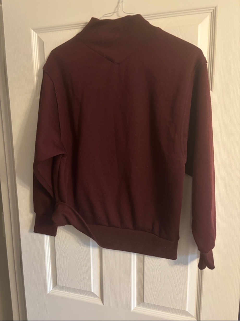 Men's Burgundy Mock Neck Sweater